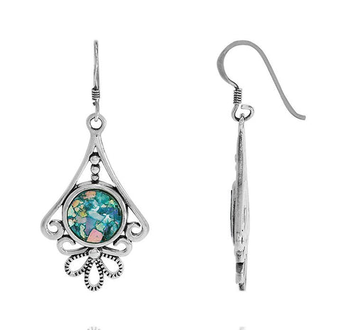 Floral Roman Glass Earrings